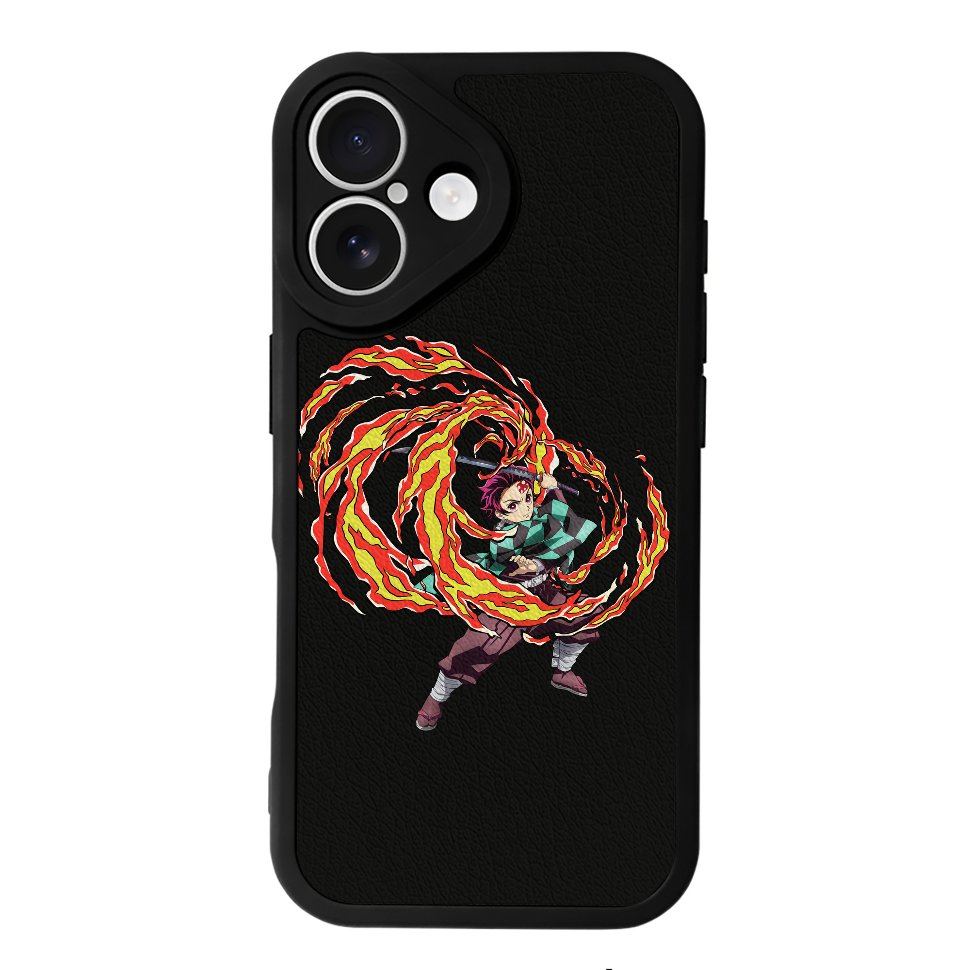 （画像用） 鬼滅の刃 竈門 炭治郎／かまど たんじろう Kamado Tanjirou 【iPhone 16シリーズ対応】シリコンスマホケース（レザー調） 材質：シリコン